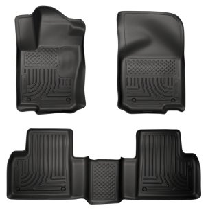 Mercedes-Benz M-Class Floor Liners - Front + Rear - Husky Liners - WeatherBeater Combo - Black - 2012